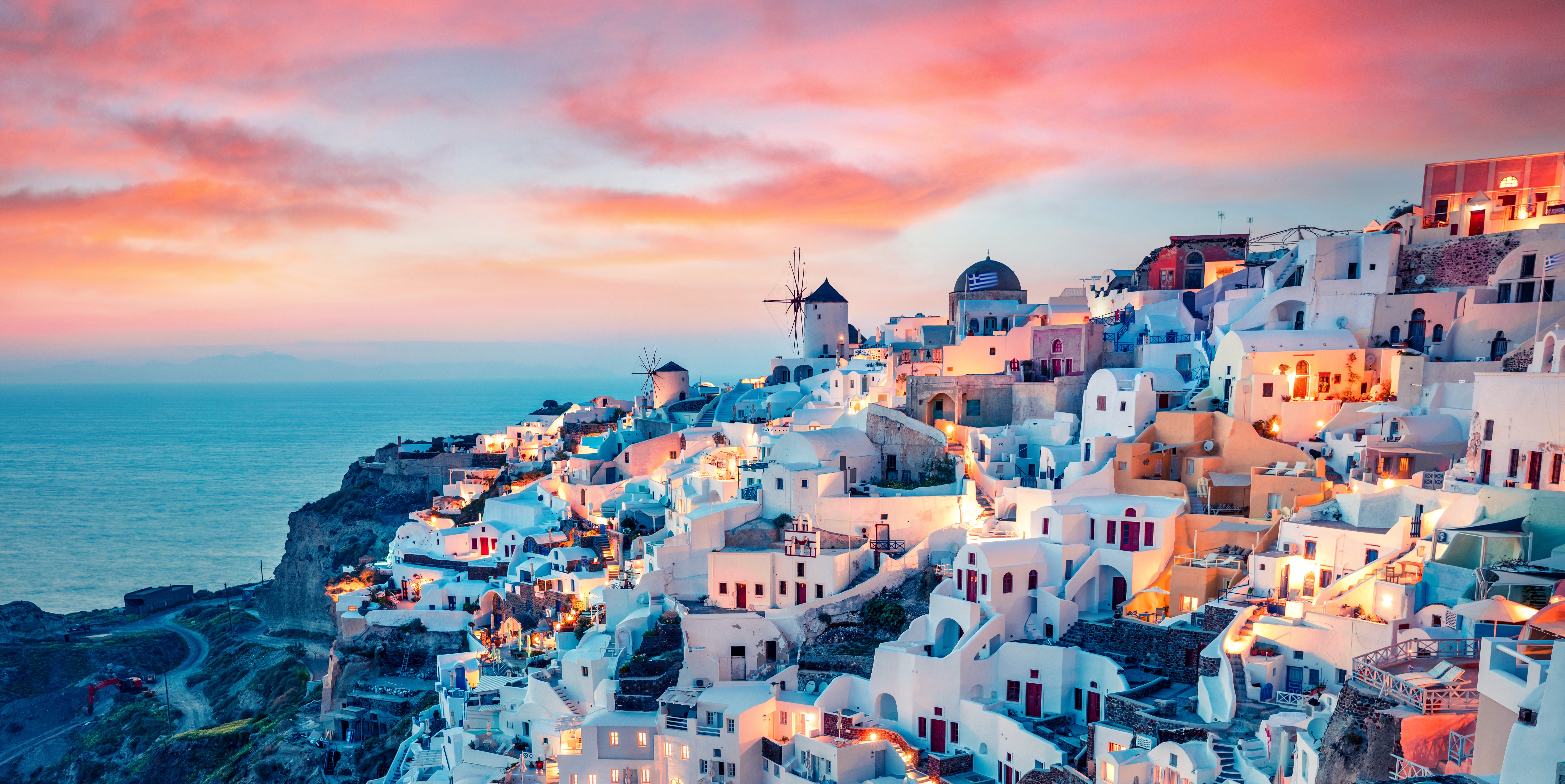 Santorini Greece at sunset